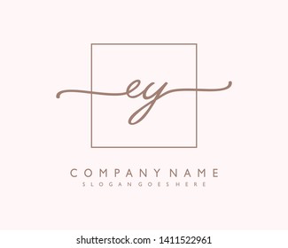initials letter EY handwriting logo vector template