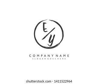 initials letter EY handwriting logo vector template