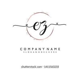 initials letter EZ handwriting logo vector template
