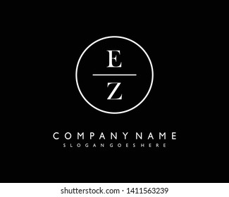 initials letter EZ handwriting logo vector template