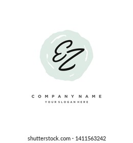 initials letter EZ handwriting logo vector template