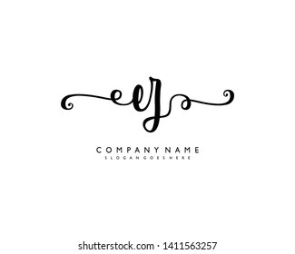 initials letter EZ handwriting logo vector template