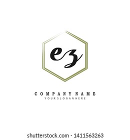 initials letter EZ handwriting logo vector template