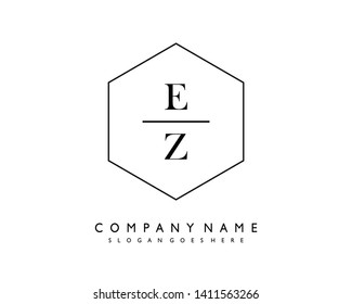 initials letter EZ handwriting logo vector template