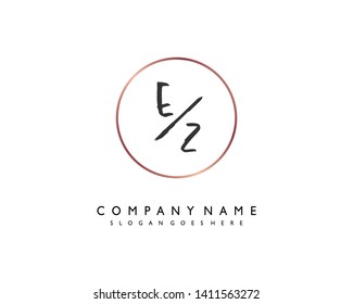 initials letter EZ handwriting logo vector template