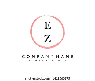 initials letter EZ handwriting logo vector template