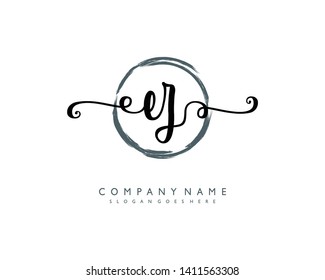 Initials Letter Ez Handwriting Logo Vector Stock Vector (Royalty Free ...