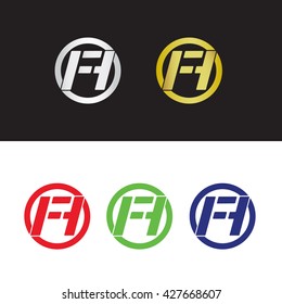 Initials with letter F and letter H placed in circle