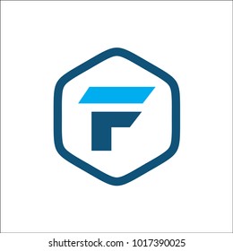 initials letter F hexagon abstract