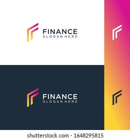  initials letter f logo for technology or finance