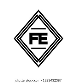 initials letter FE monogram logo on white background