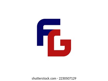 Diseño del logotipo de la carta inicial FG para el logotipo de la marca