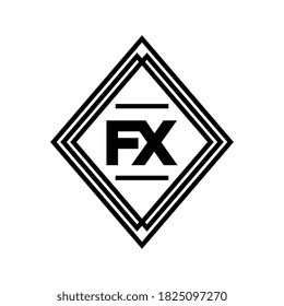 Initialen mit FX-Monogramm-Logo auf weißem Hintergrund