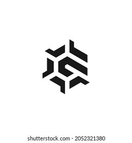 Initials Letter G, Abstract Hexagon Logo Design Concept
