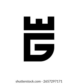 initials letter G crown logo design 