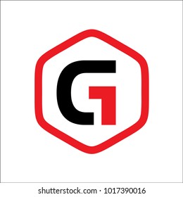 initials letter G hexagon abstract