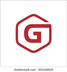 initials letter G hexagon logo vector