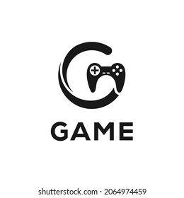 Initials Letter G with Joystick Logo Design, Vector Game Icon