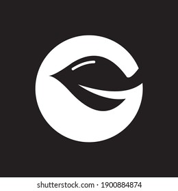 initials letter G leaf silhouette logo design inspiration