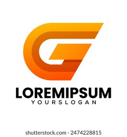 iniciales letter G logo design 