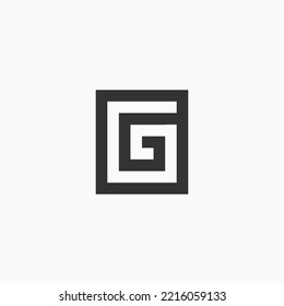 Initials letter g square logo design vector illustration template