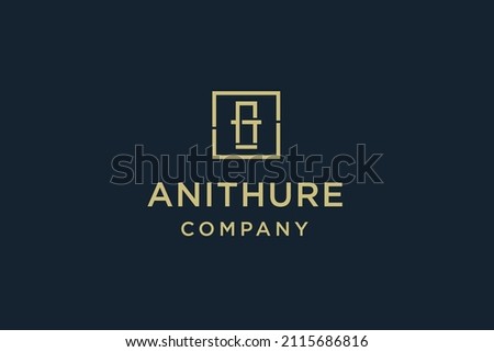 Initials letter GA management and law firm logo design vector illustration.