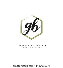 initials letter GB handwriting logo vector template