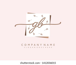 initials letter GB handwriting logo vector template