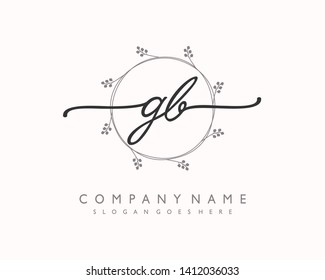 initials letter GB handwriting logo vector template
