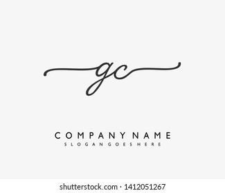 initials letter GC handwriting logo vector template
