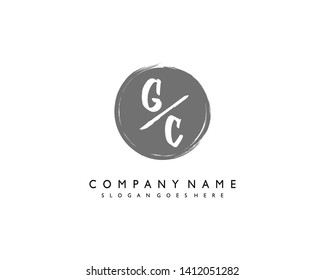 initials letter GC handwriting logo vector template