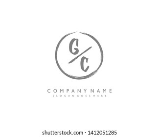 initials letter GC handwriting logo vector template