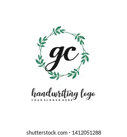 initials letter GC handwriting logo vector template