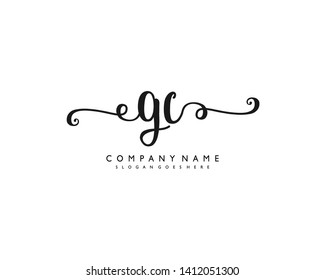 initials letter GC handwriting logo vector template