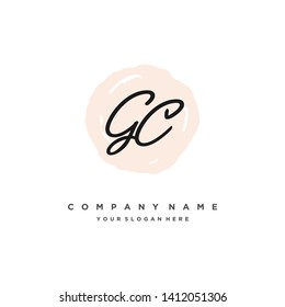 initials letter GC handwriting logo vector template