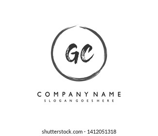 initials letter GC handwriting logo vector template