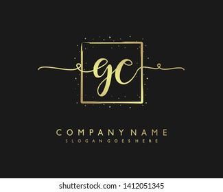 initials letter GC handwriting logo vector template