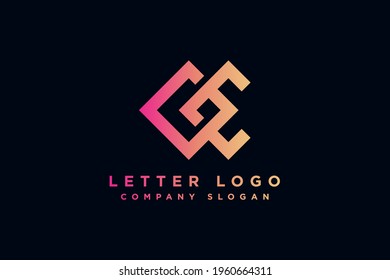 letras iniciales diseño del logotipo GC inspiración vectorial. Marca de negocios de vectores aislada en un fondo oscuro