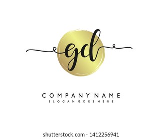 initials letter GD handwriting logo vector template