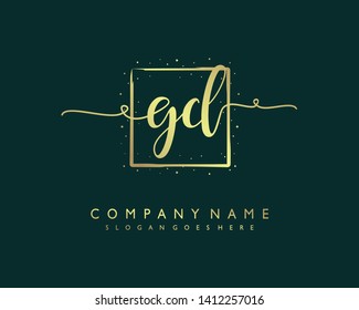 initials letter GD handwriting logo vector template