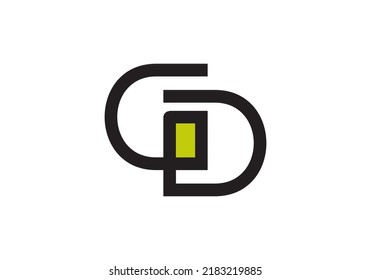 Initials Letter GD Logo simple design