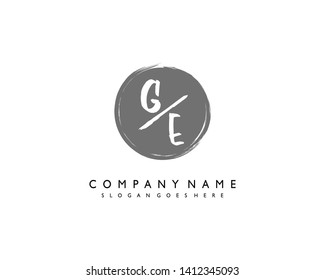 initials letter GE handwriting logo vector template