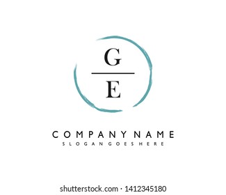initials letter GE handwriting logo vector template