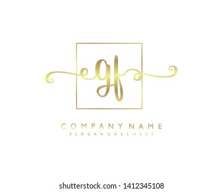 initials letter GF handwriting logo vector template