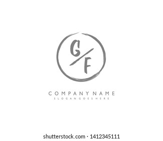 initials letter GF handwriting logo vector template