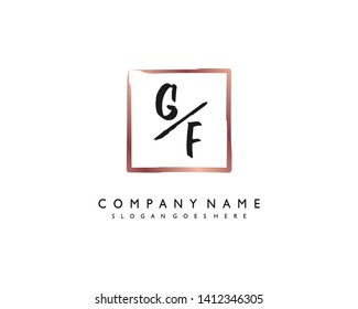 initials letter GF handwriting logo vector template