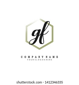 initials letter GF handwriting logo vector template