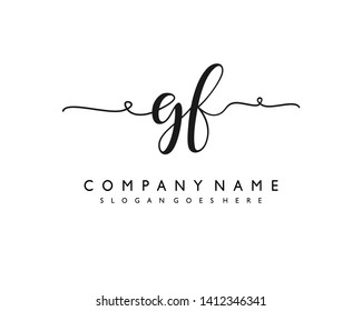 initials letter GF handwriting logo vector template