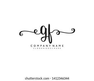 initials letter GF handwriting logo vector template