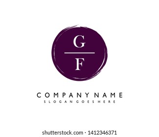 initials letter GF handwriting logo vector template